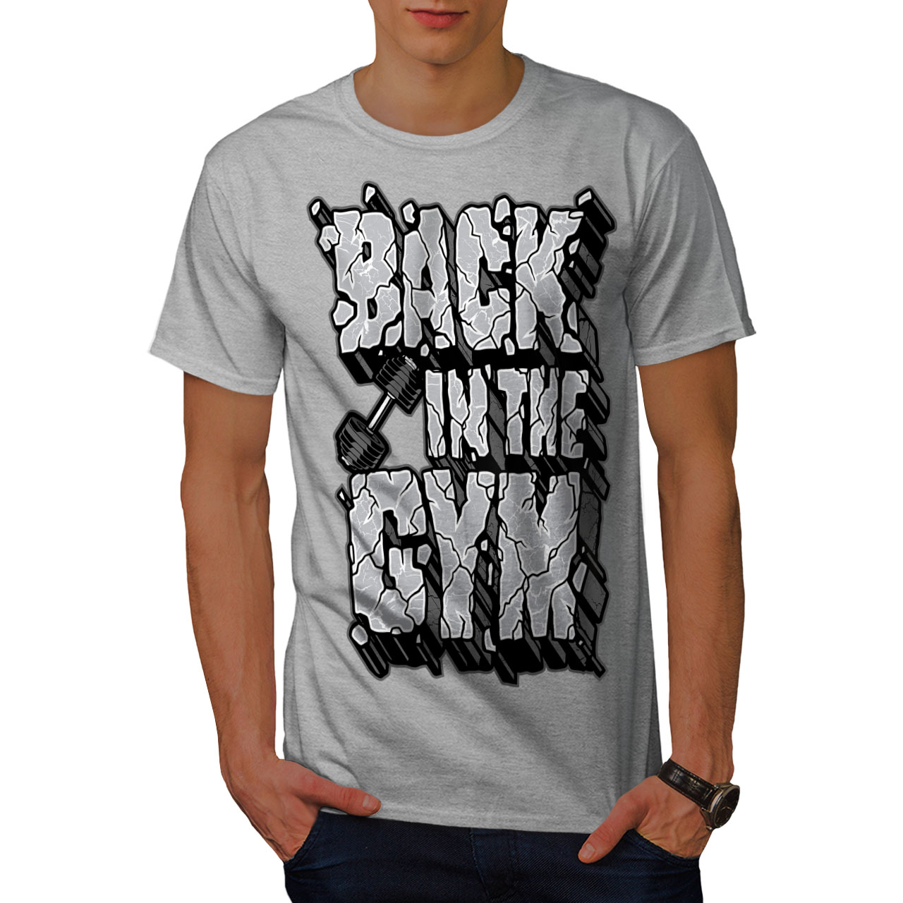 Download Wellcoda Back In The Gym Lift Mens T-shirt, Workout Graphic Design Printed Tee | eBay