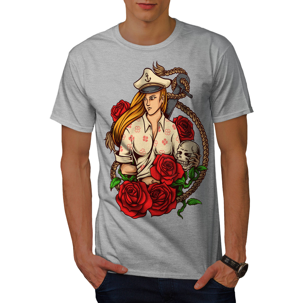 Wellcoda fille corps SEXY BOOTY T-shirt HOMME, nu 
