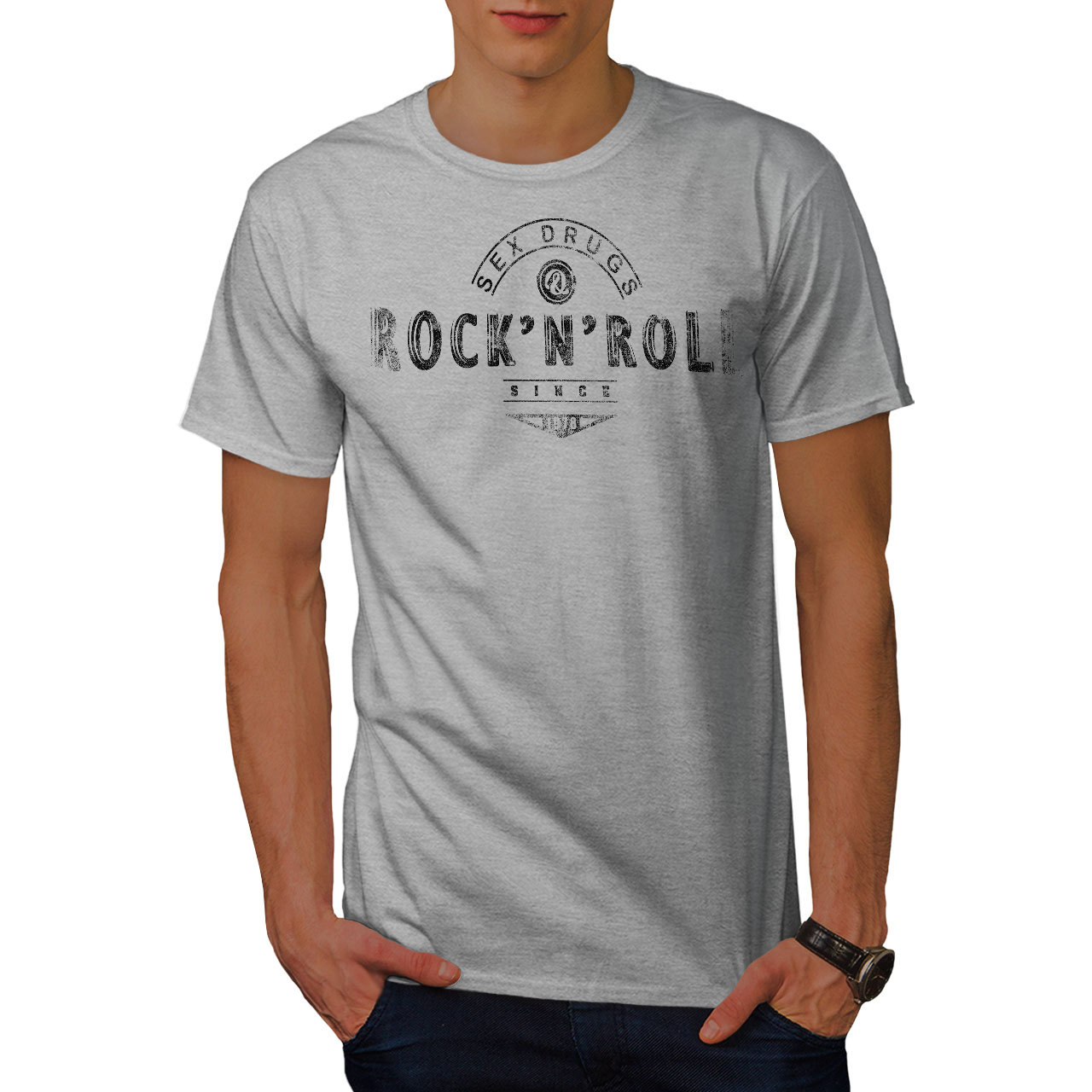 Rockstar Graphic Design Wellcoda Rebel Punk Slogan Mens Long Sleeve T-shirt