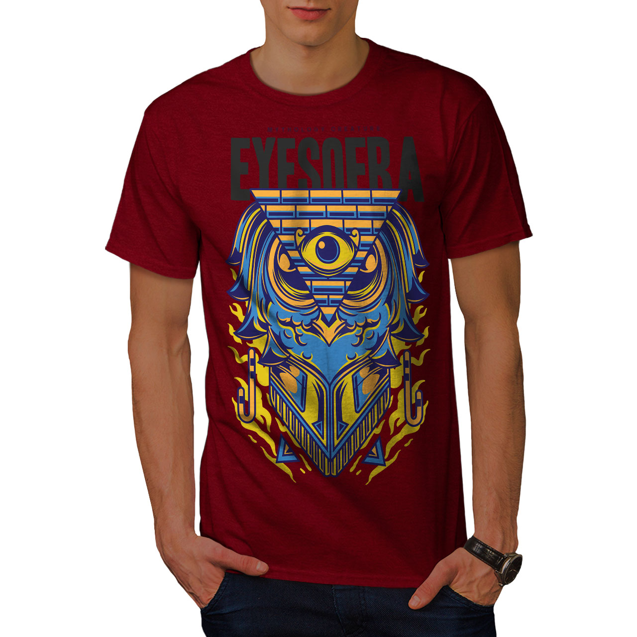 Wellcoda Eyes Of RA God Fashion Mens T-shirt,  Graphic Design Printed Tee