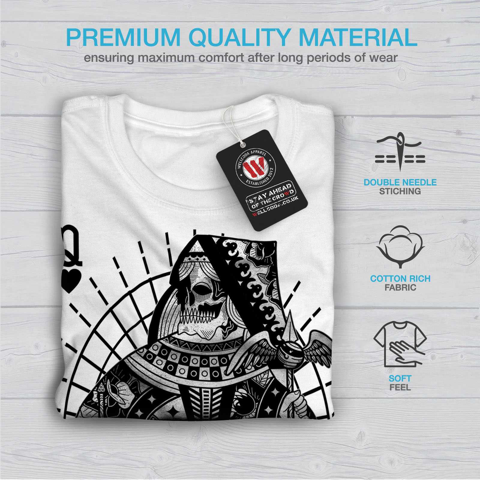 Wellcoda Poker Queen Skull Mens T-shirt, Graphic Design Printed Tee | eBay