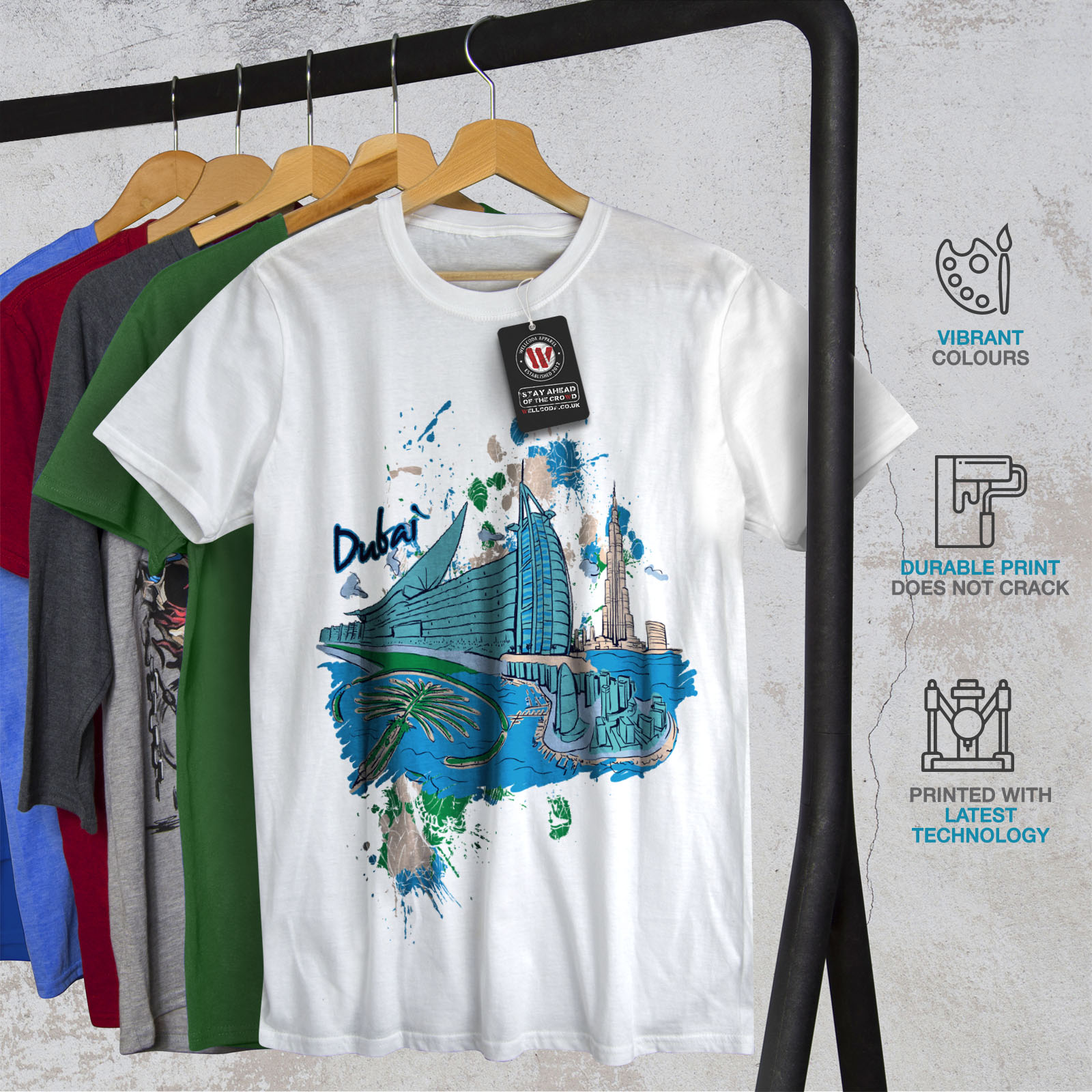 United Arab Graphic Design Printed Tee Wellcoda Dubai Mens T-shirt