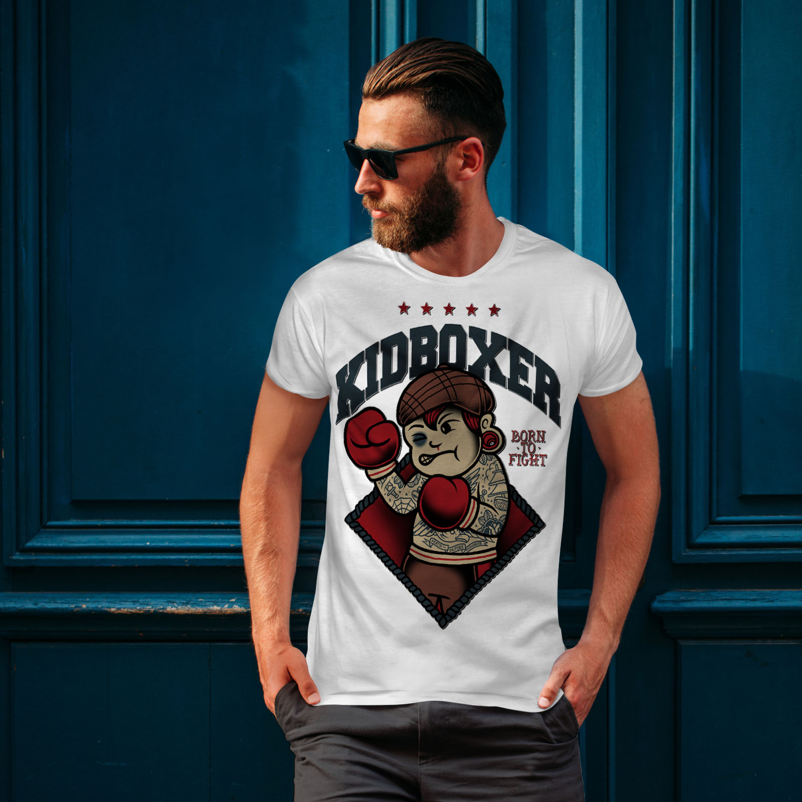 Wellcoda Boxing Fighting Sport Mens Tshirt, Born Graphic Design Printed Tee eBay