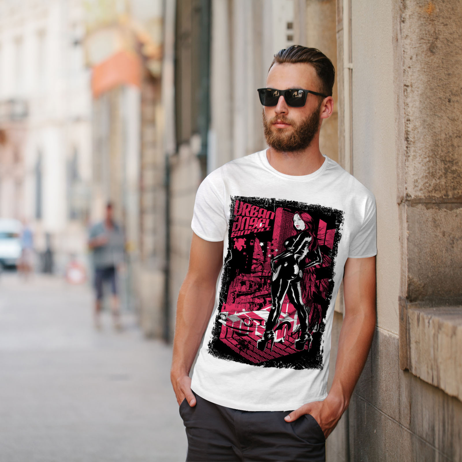jaspeado Wellcoda Big Cat Bestia Salvaje Para Mujer T-Shirt Tee Casual de diseño impreso