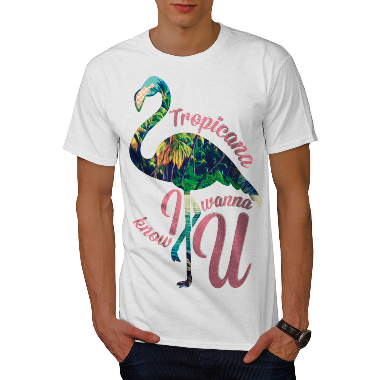 Wellcoda Tropic Jungle Cool Mens T-shirt, Paradise Graphic Design Printed  Tee