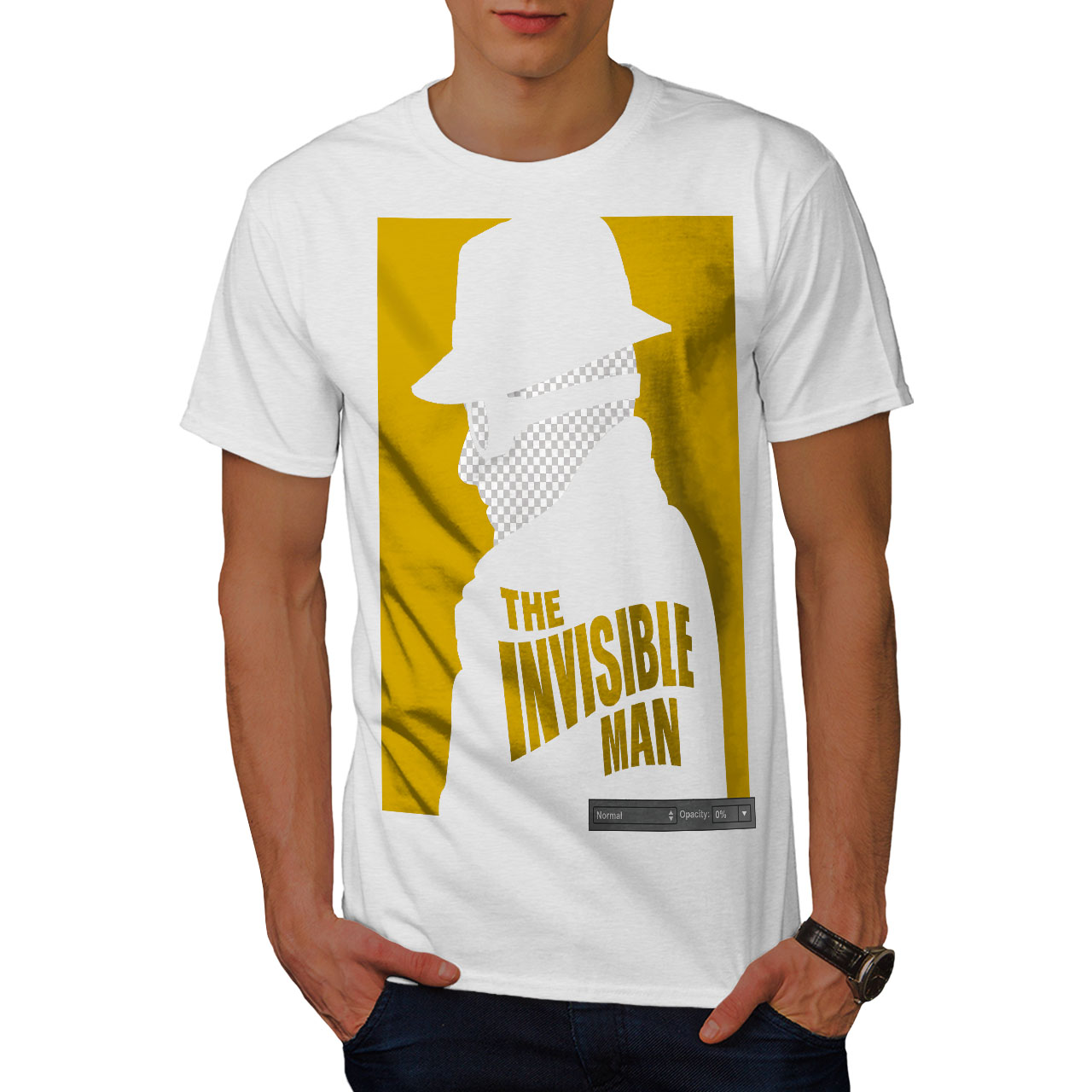 Wellcoda Hombre Invisible Moda para Hombre de Manga Larga T-Shirt diseño gráfico de película