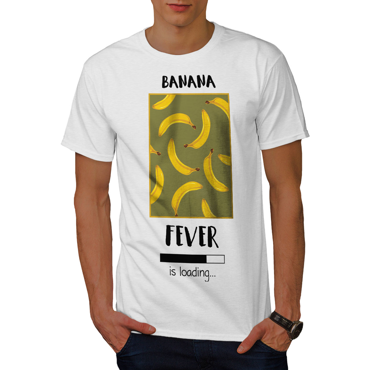 Wellcoda Banana Fever Funny Mens T-shirt, Graphic Design Printed Tee | eBay