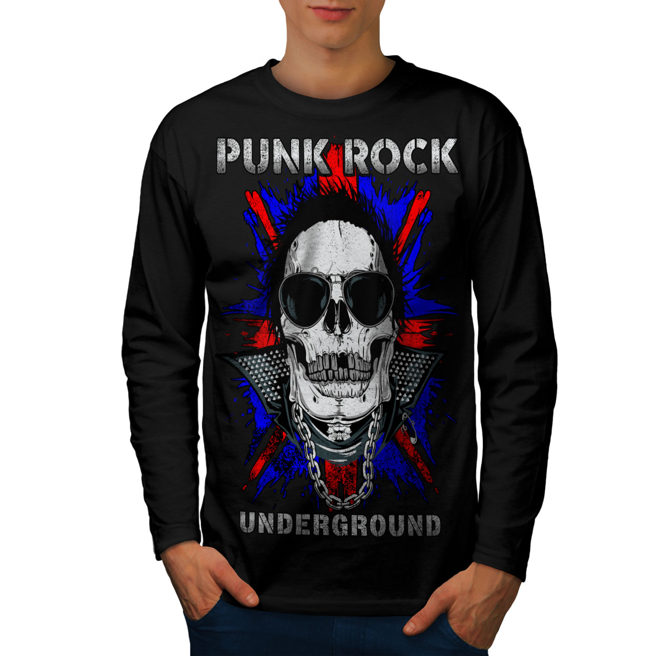 Wellcoda Death Funk Rock Skull Womens V-Neck T-shirt UK Graphic Design Tee