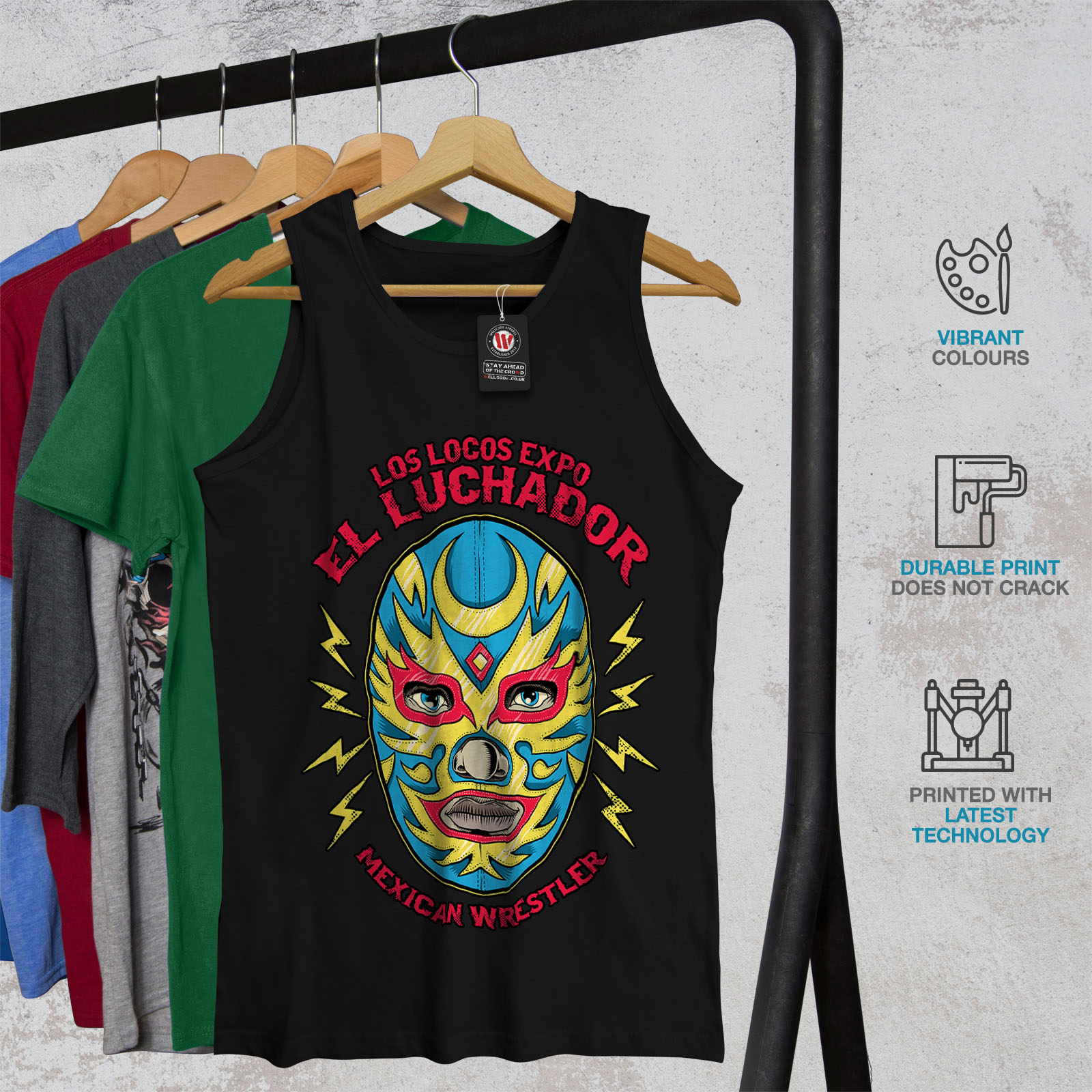 Wellcoda El Luchador Wrestler Womens Hoodie Mexican Print Hooded Sweatshirt