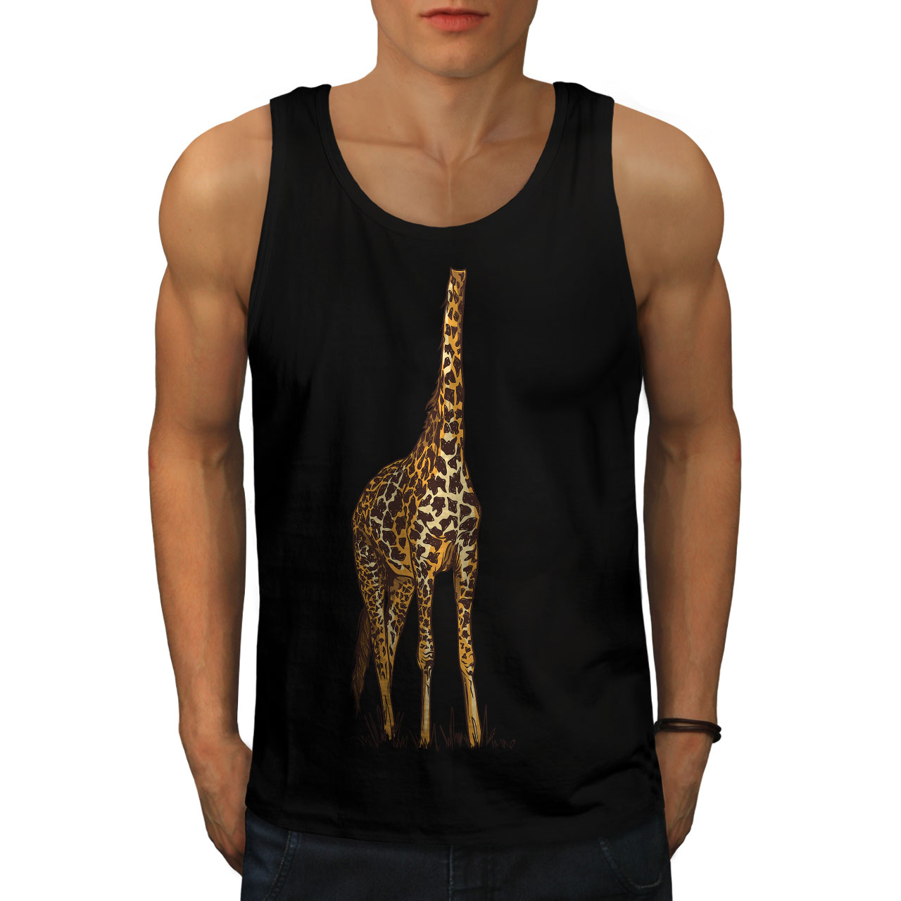 wellcoda Funny Tall Giraffe Human Mens Sweatshirt Casual Jumper