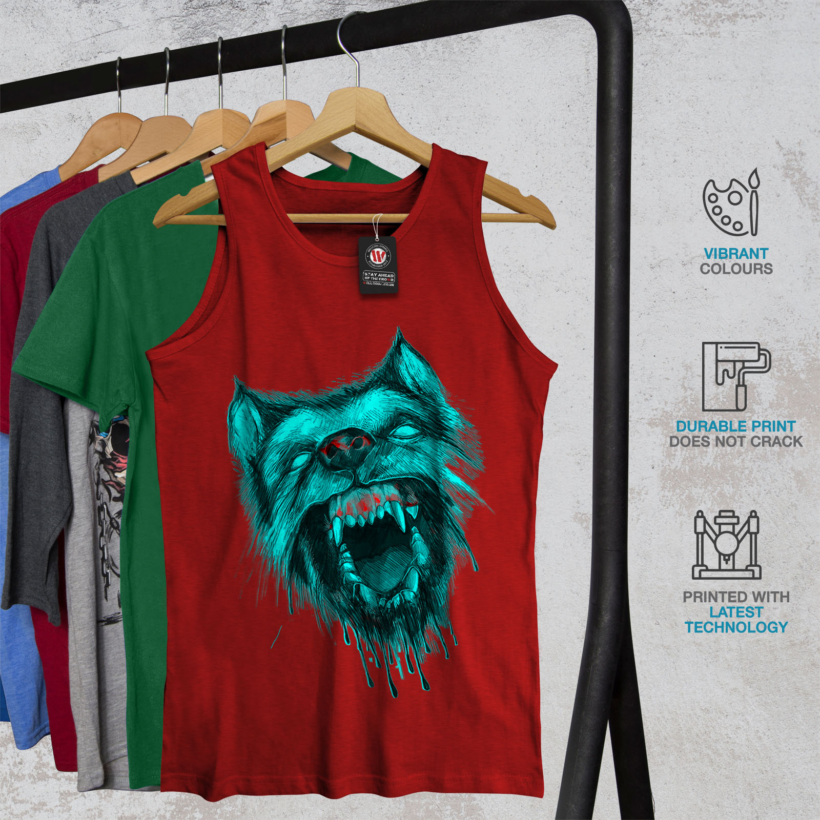 Wellcoda Werewolf Wolf Fear Mens Tank Top, Scary Active Sports Shirt | eBay