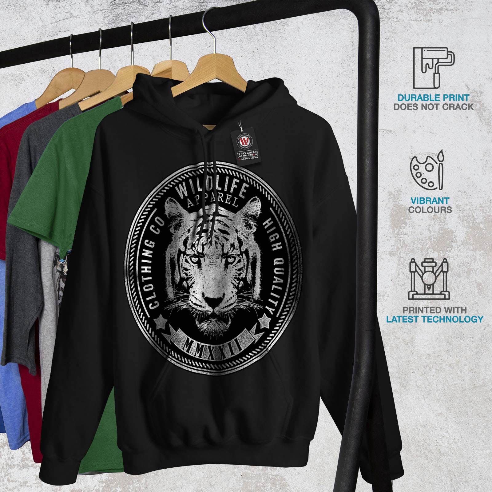 Wellcoda Uomo Felpa con cappuccio modello Casual Felpa Con Cappuccio