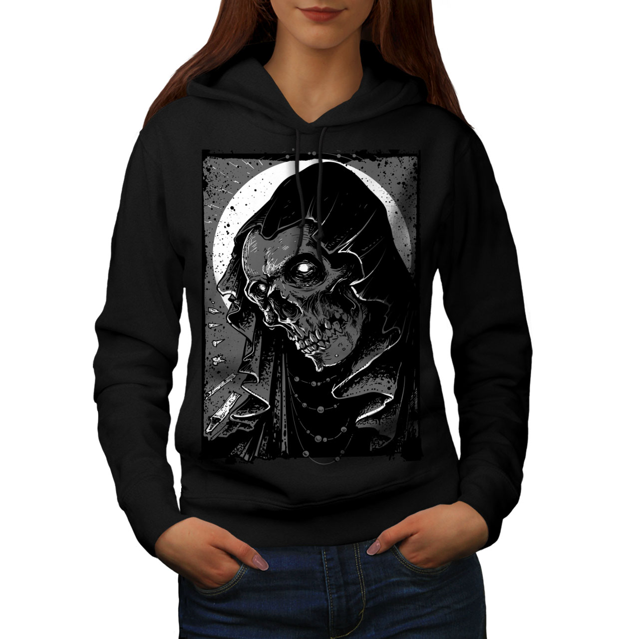 Grim Casual Hooded Sweatshirt Details about   Wellcoda Grim Reaper Dead Skull Mens Hoodie