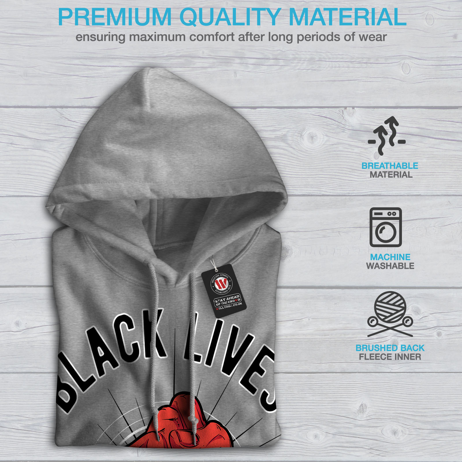 Details about   Wellcoda Black Lives Matter Slogan Womens Hoodie Casual Hooded Sweatshirt 