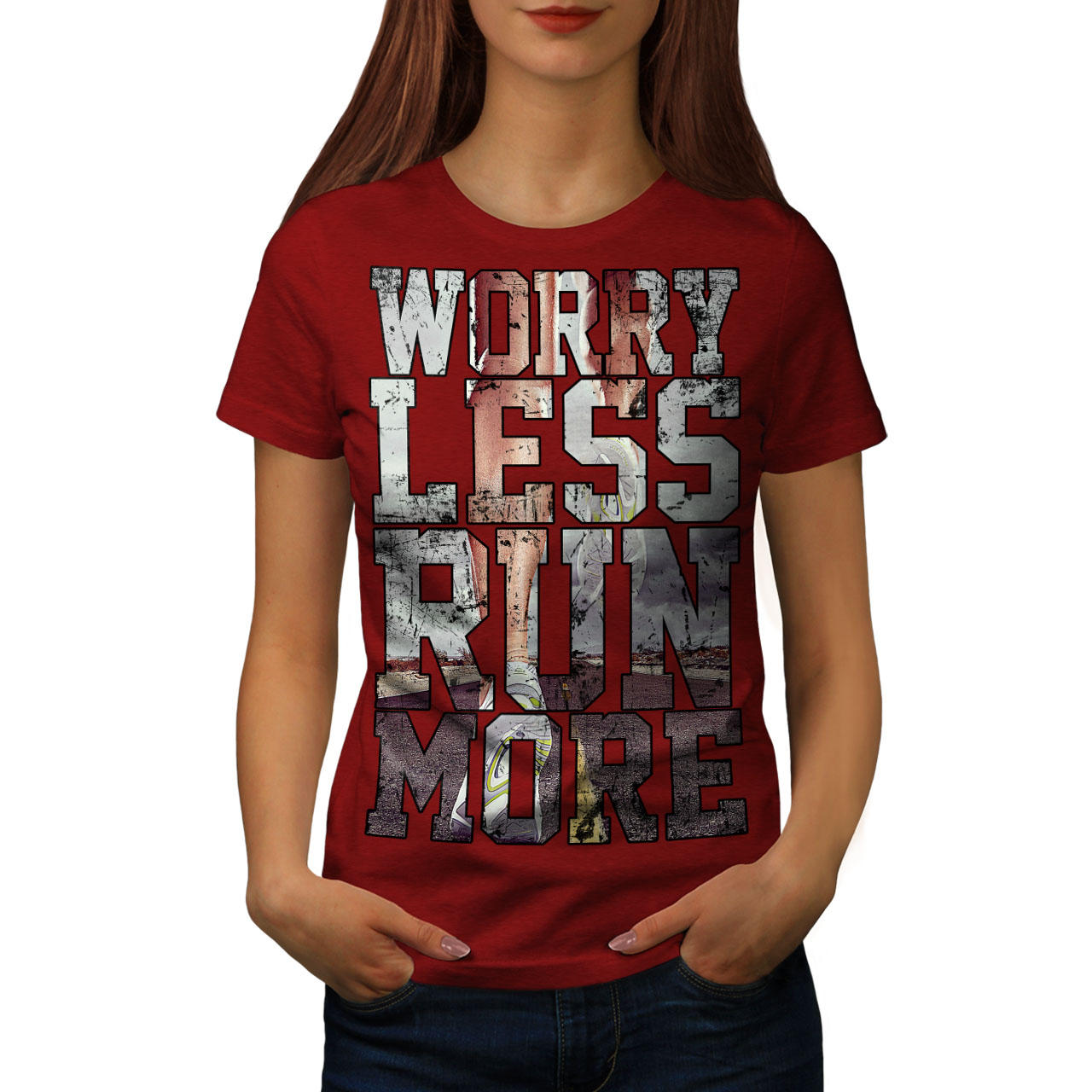 Download Wellcoda Less Worry Gym Womens T-shirt, Motivation Casual Design Printed Tee | eBay