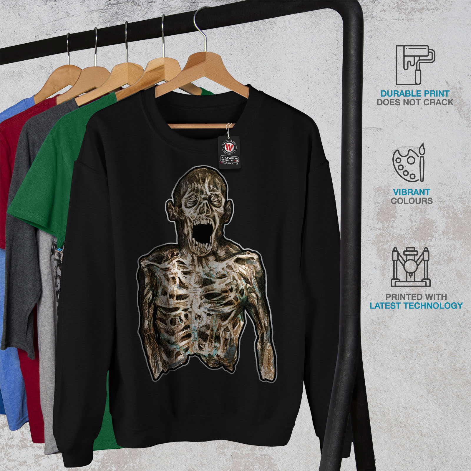 wellcoda Dead Brain Corpse Mens Sweatshirt Zombie Casual Jumper