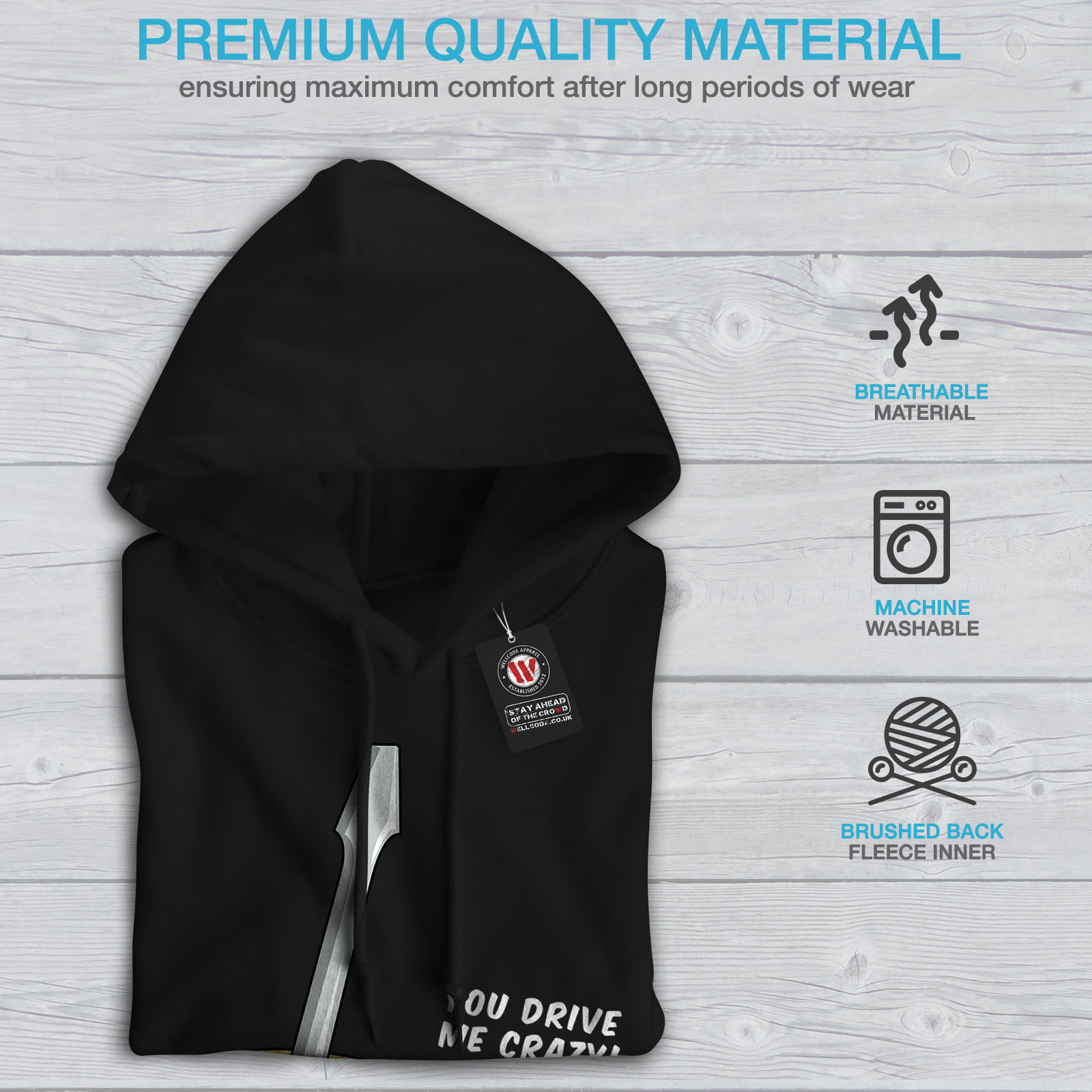 Mens Felpa cappuccio con nera Love con Casual Crazy Screwdriver cappuccio Wellcoda Felpa SqgtEwxag