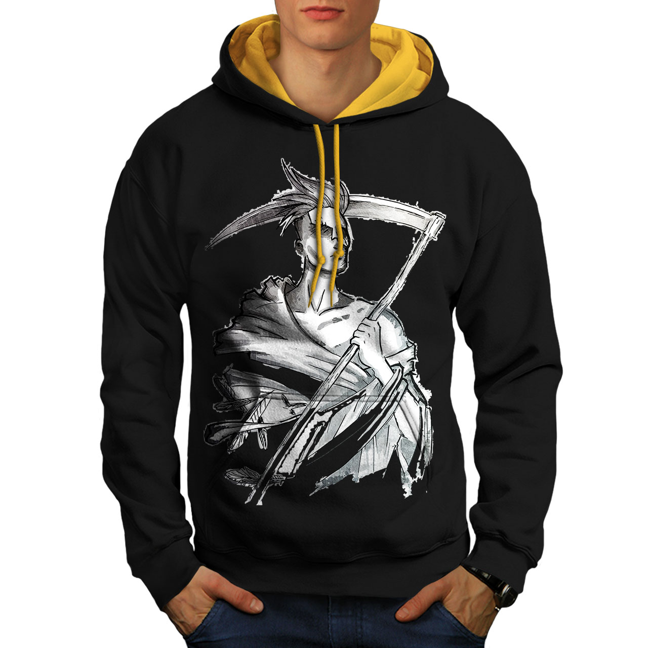 Death Hooded Sweatshirt wellcoda Grim Reaper Cool Mens Hoodie