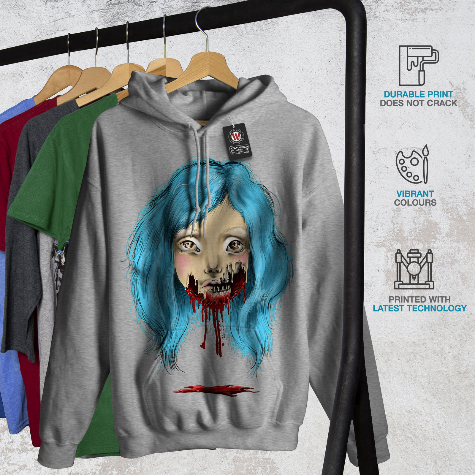 wellcoda Clown Scary Creep Mens Sweatshirt Scary Casual Jumper wellcoda Clown Scary Creep Mens Sweatshirt Scary Casual Jumper