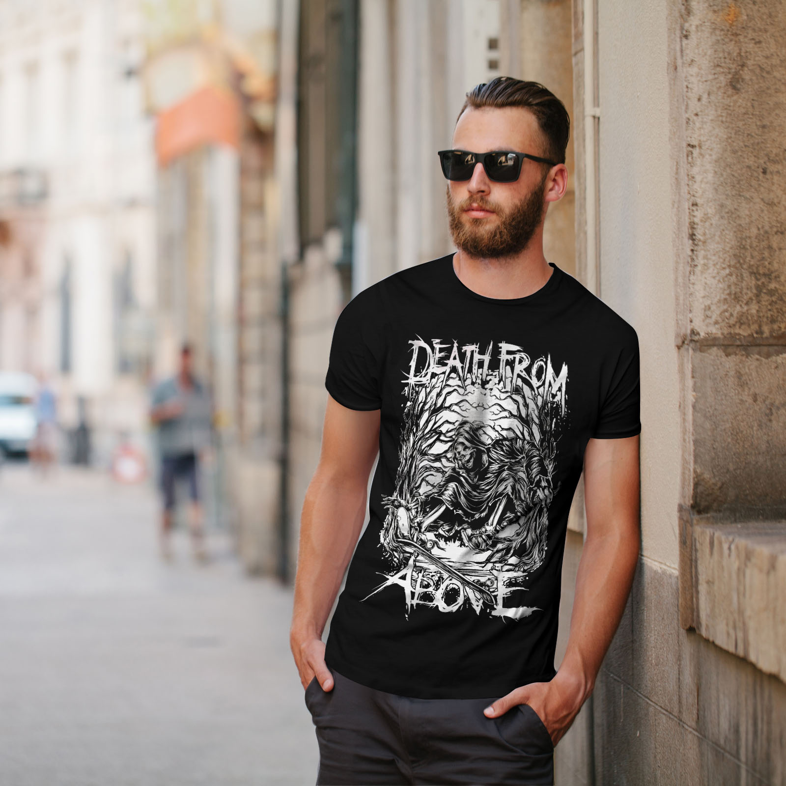 Wellcoda Death Reaper Goth Mens T-shirt, Horror Graphic Design Printed ...