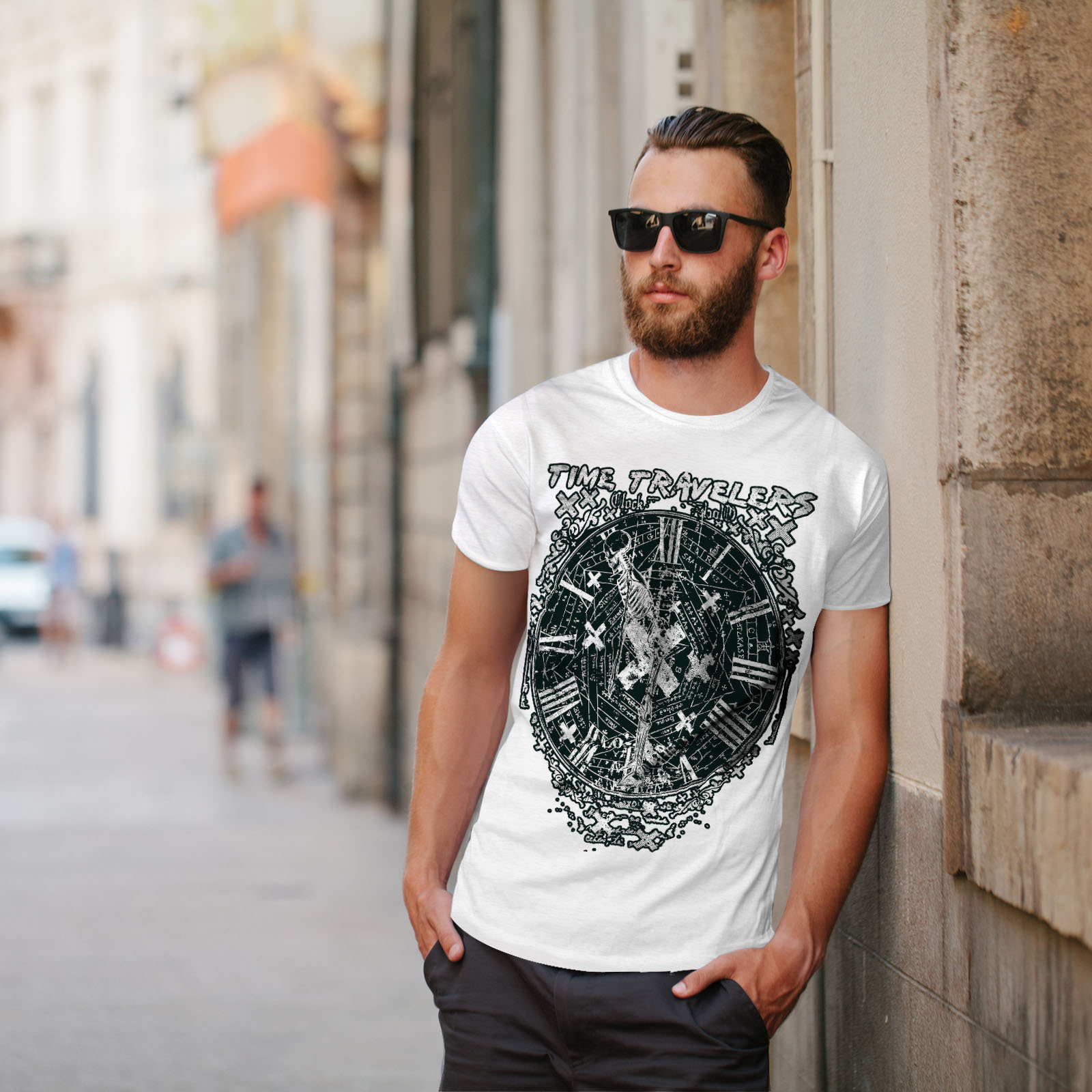 Wellcoda Roses Clock Mens T-shirt Time Lapse Graphic Design Printed Tee