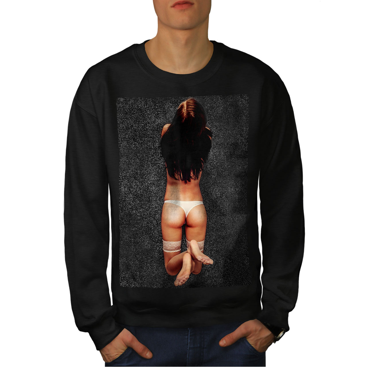 wellcoda Art Nude Hot Sensual Mens Sweatshirt Lady Casual Jumper