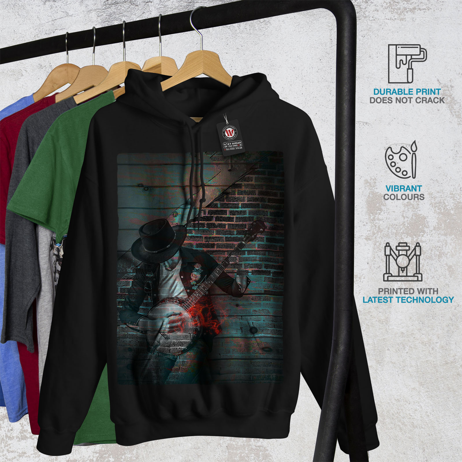 man official graffiti print hoodie