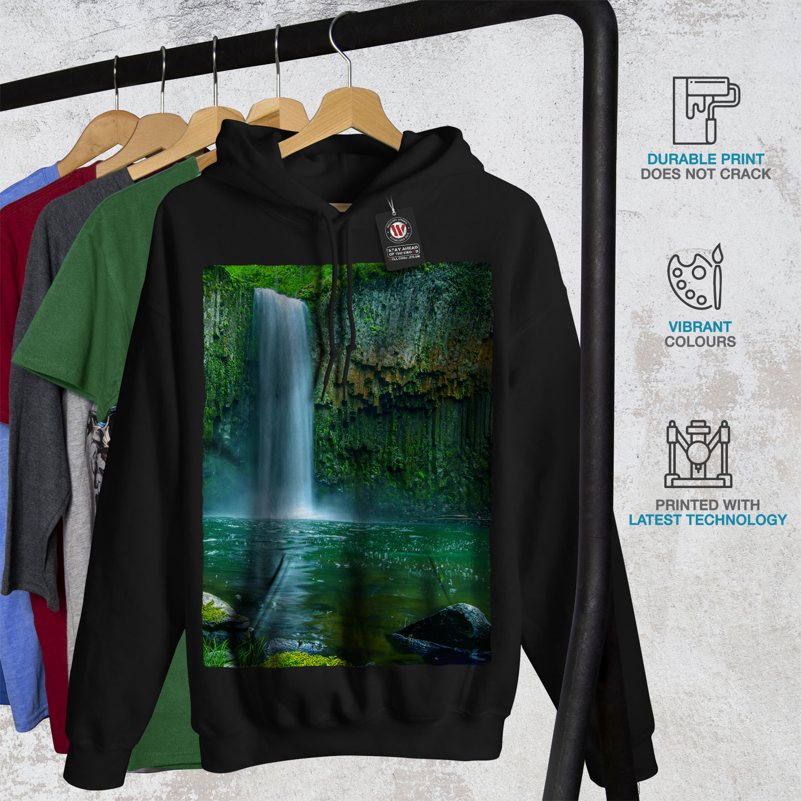 Wellcoda Mens verde cappuccio con casual Felpa cappuccio Felpa con nera New SECwc1xIq