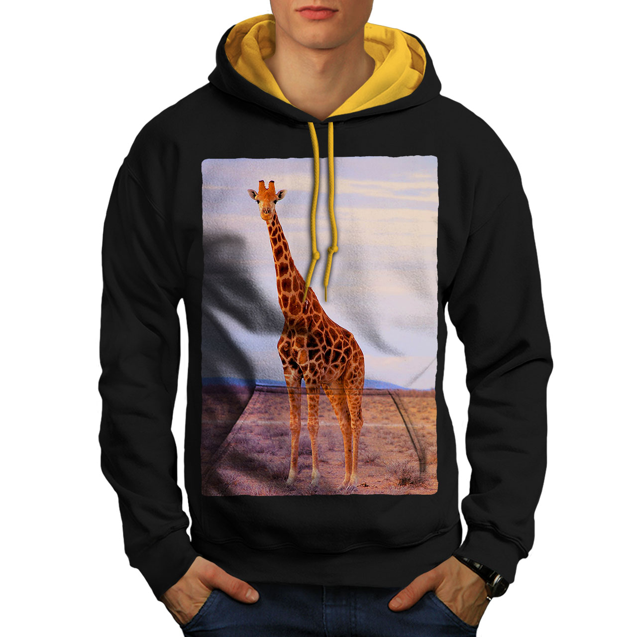 Africa Casual Jumper wellcoda Giraffe Africa Animal Mens Sweatshirt