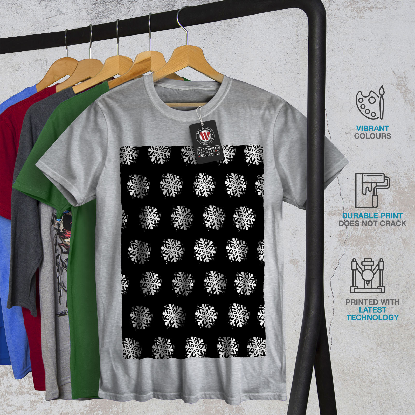 Download Wellcoda Snowflake Christmas Mens T-shirt, Cute Graphic Design Printed Tee | eBay