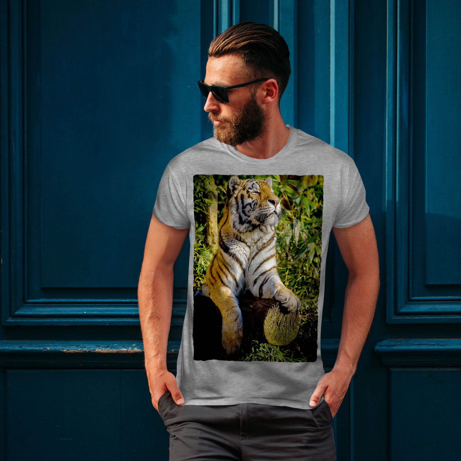 Wellcoda Tiger Sunshine Animal Mens T-shirt, Animal Graphic Design ...