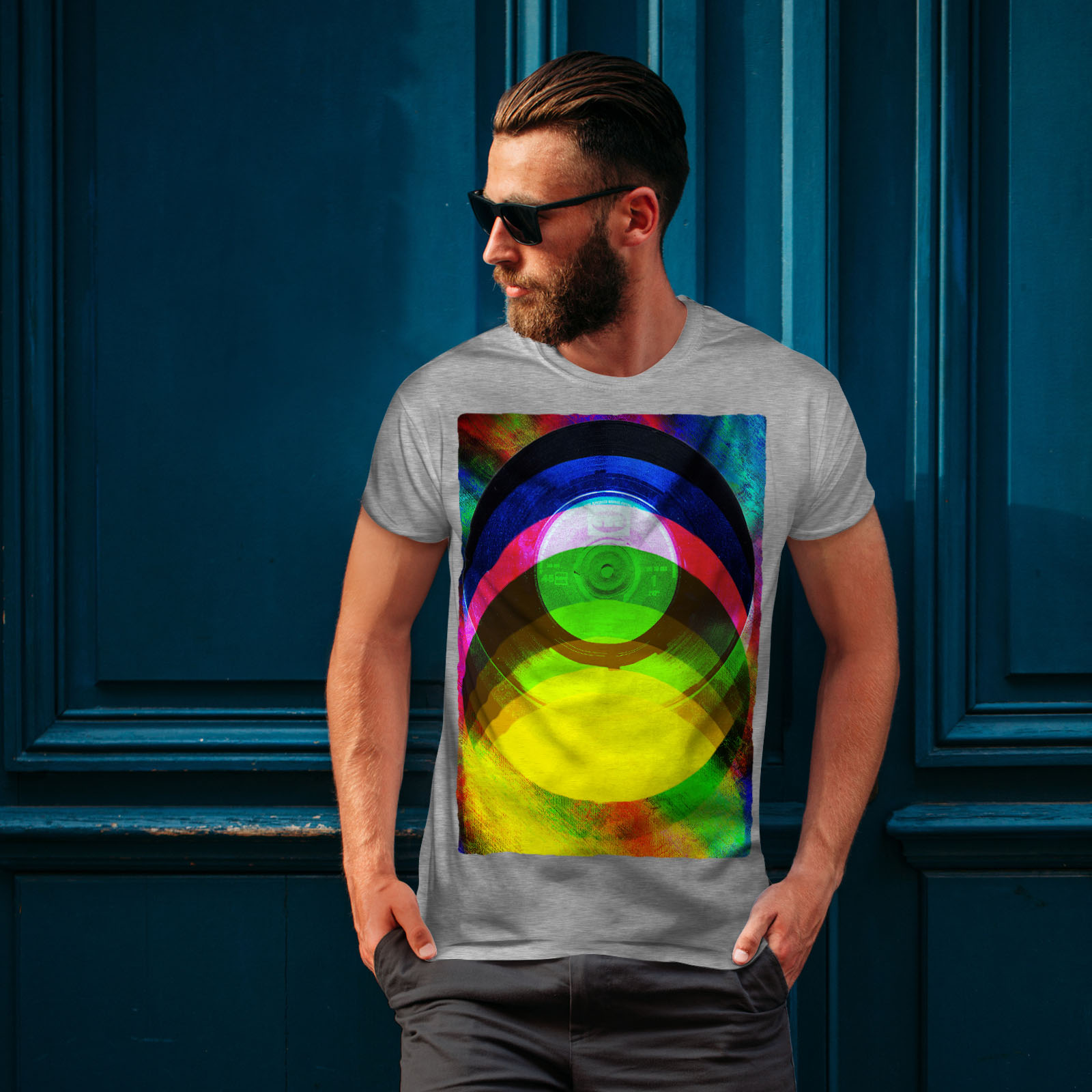 diseño gráfico de música Wellcoda Vinilo Reproductor De Colores Para hombres Camiseta Camiseta Impresa 