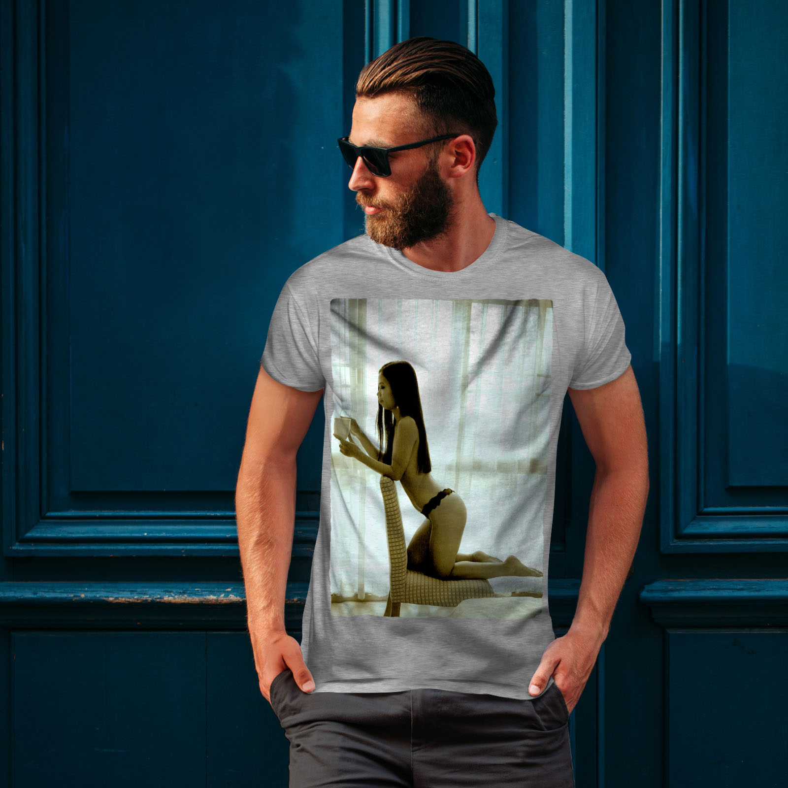 Wellcoda Girl Hot Body Booty Mens T-shirt, Naked Graphic 