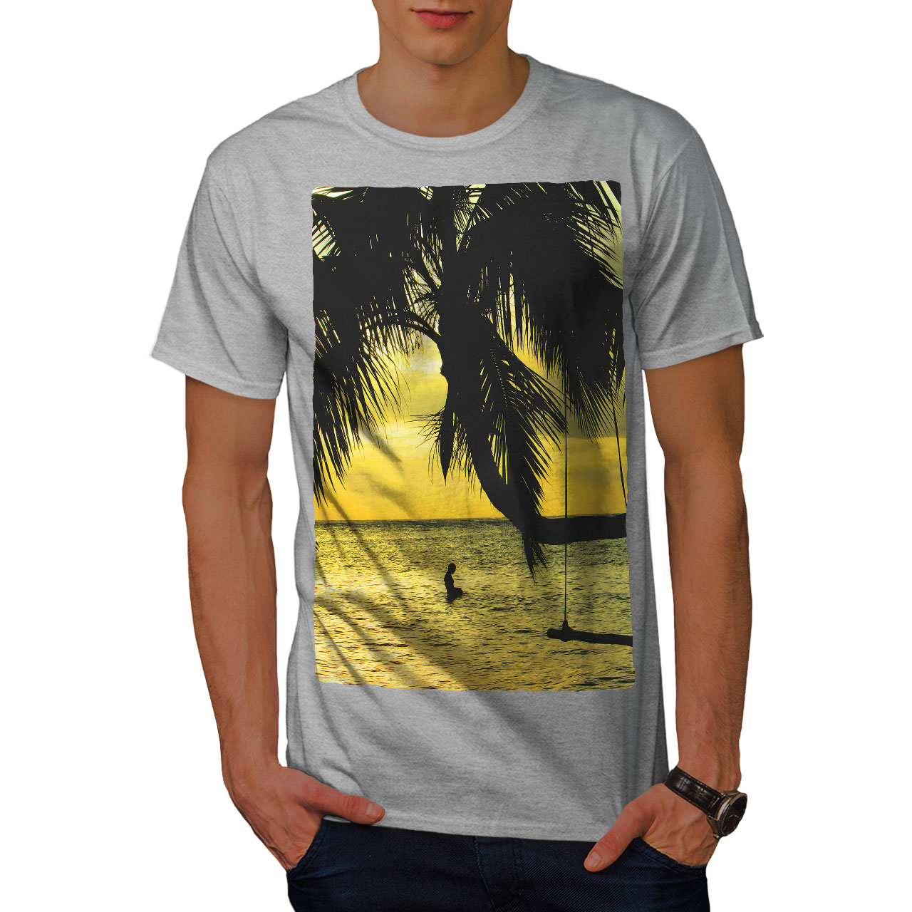 Wellcoda Sea Ocean Photo Nature Mens T-shirt, Palm Graphic Design ...