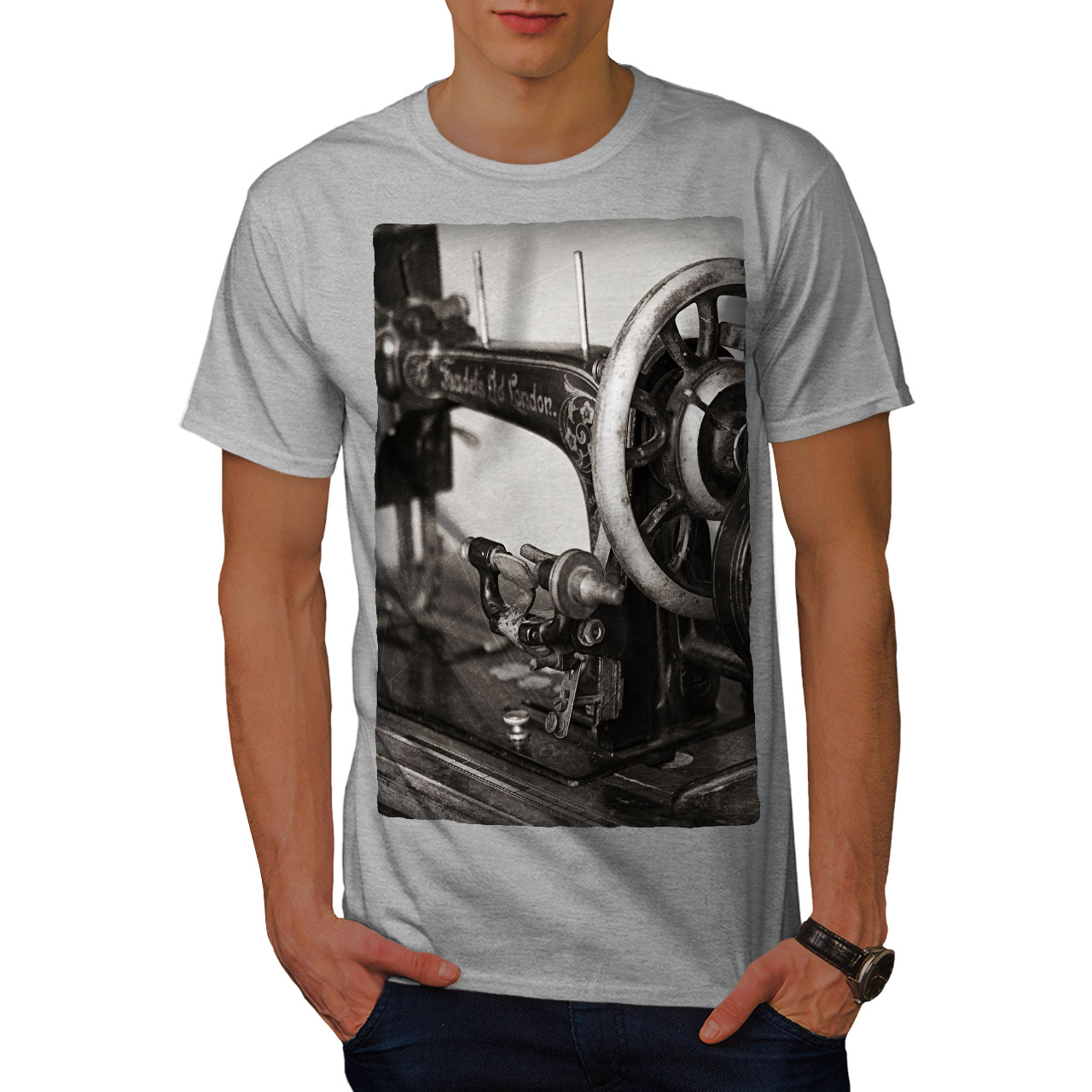 machine à écrire de conception graphique imprimé Tee Wellcoda machine à écrire Photo T-shirt homme 