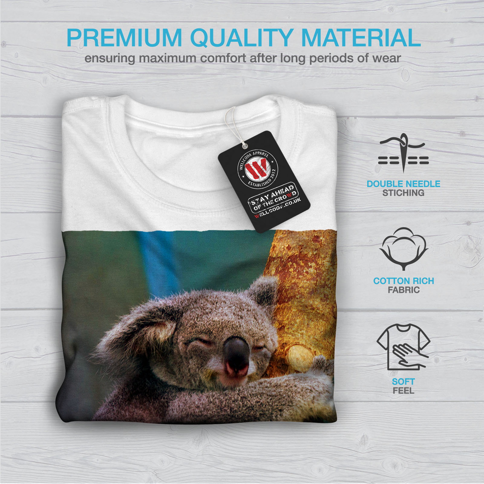 Wellcoda Koala On A Tree Womens V-Neck T-shirt Slow Animal Graphic Design Tee