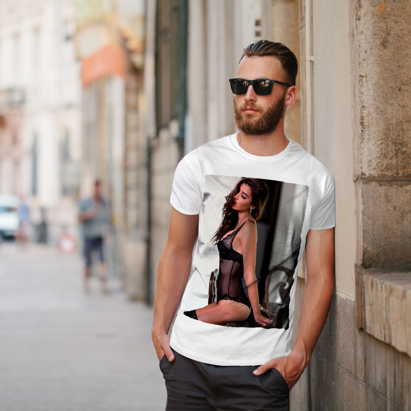 Wellcoda Lingerie Adult Girl Mens T-shirt, Panties Graphic Design Printed  Tee