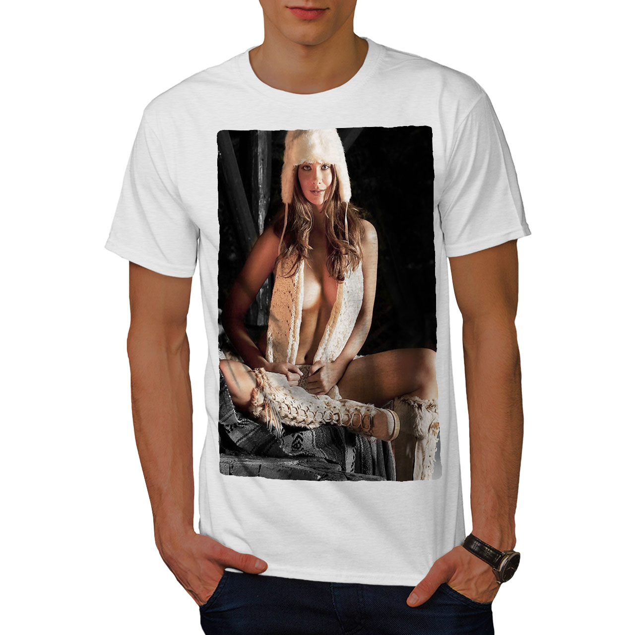 Wellcoda Nude Woman Hot Girl Sexy Mens T Shirt Lady Graphic Design