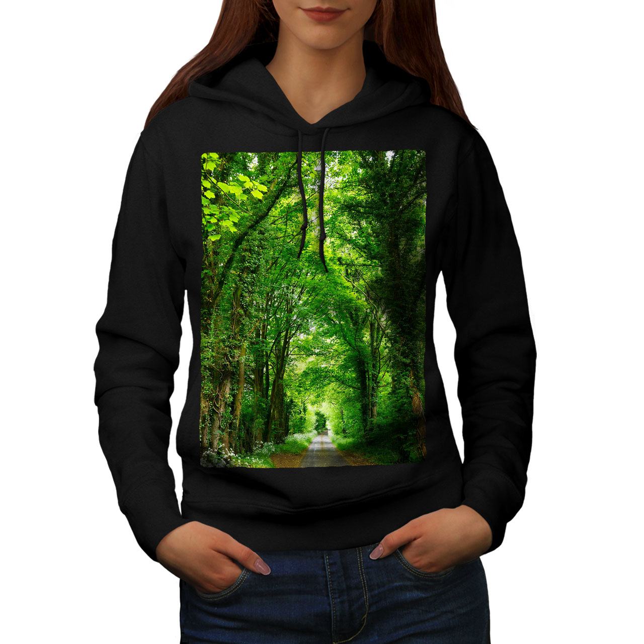 Venice Casual Jumper wellcoda Green Forest Road Mens Sweatshirt