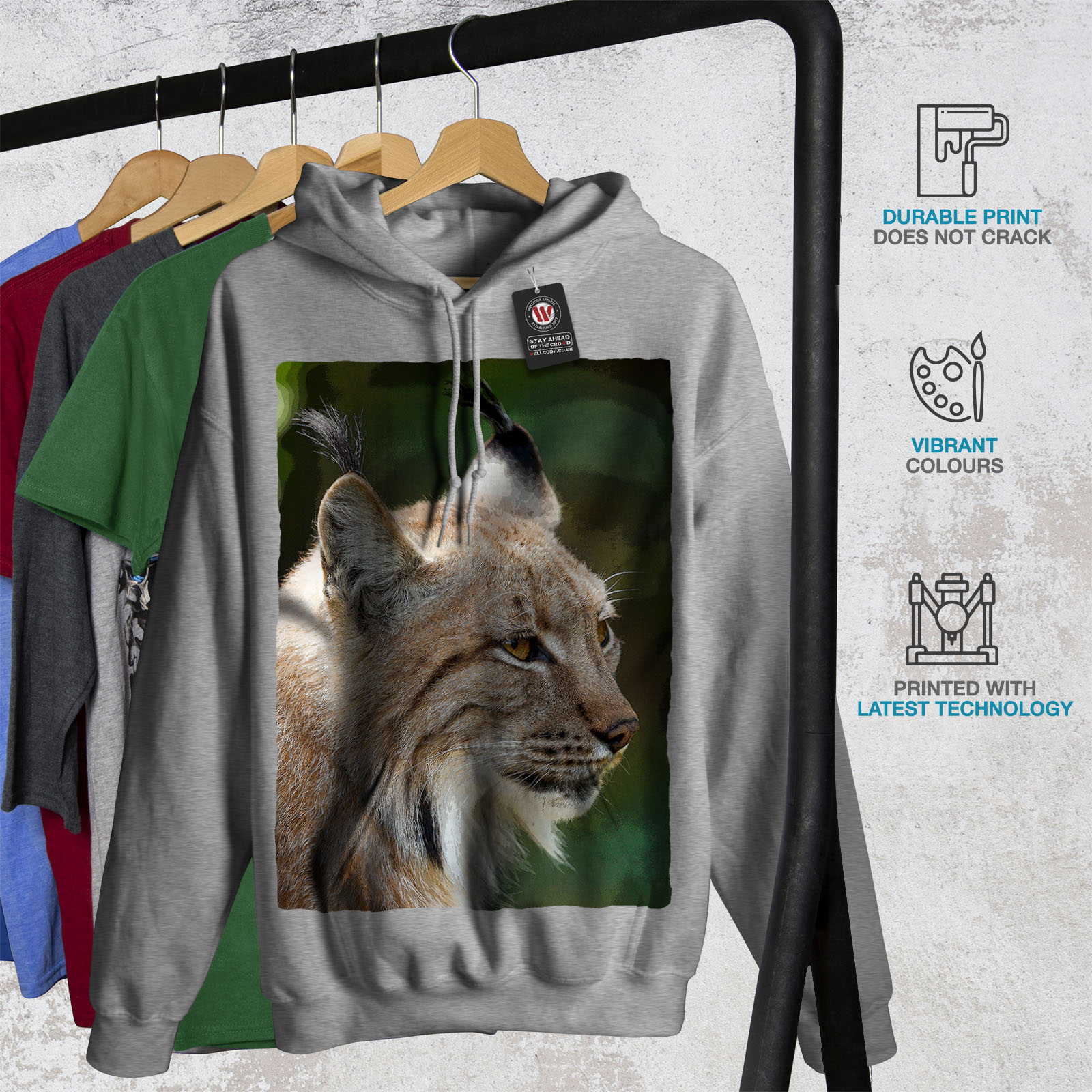 Wellcoda Smart Face Of Lynx Cat Womens Sweatshirt Furry Casual Pullover Jumper Wellcoda Smart Face Of Lynx Cat Womens Sweatshirt Furry Casual Pullover Jumper