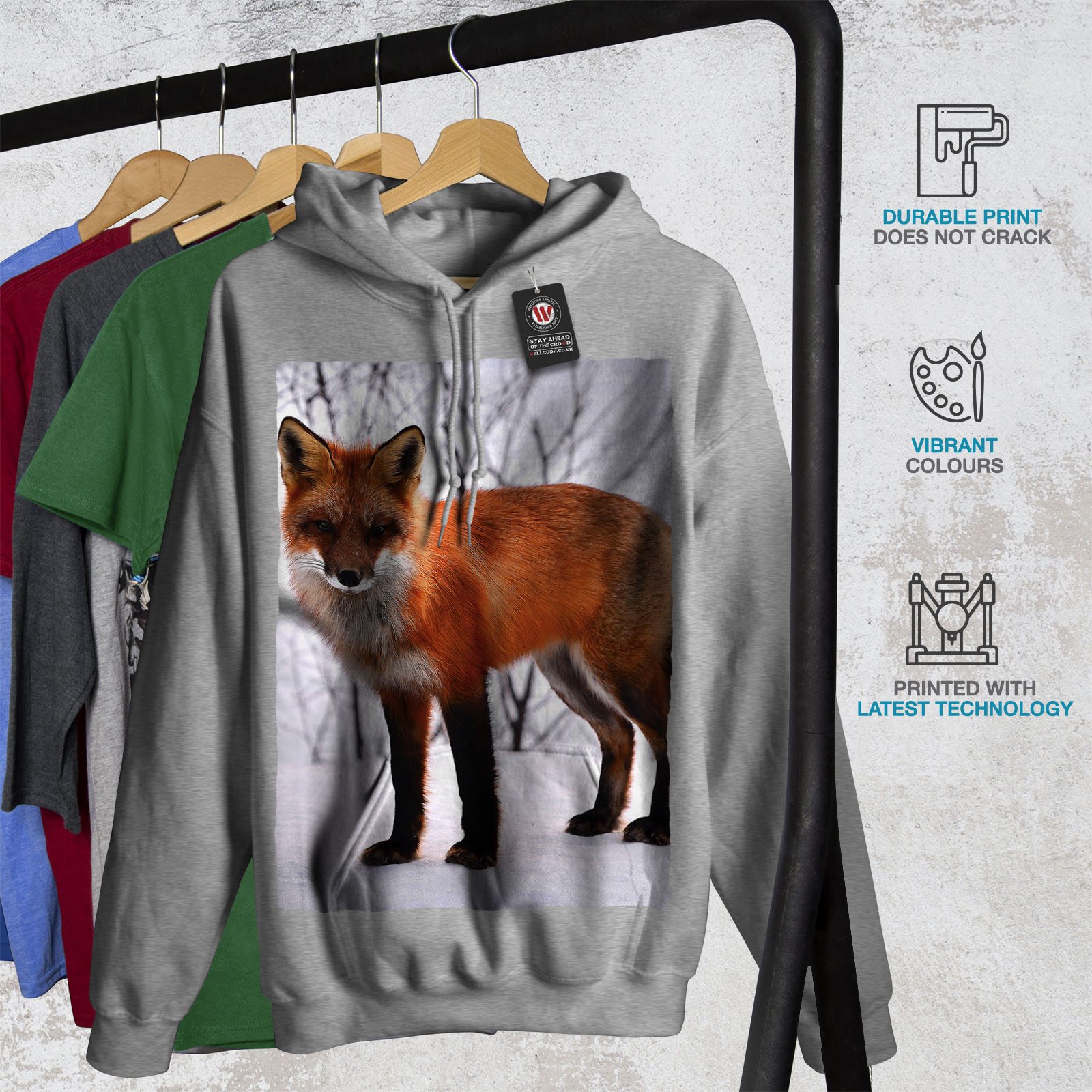 wellcoda Fox Winter Photo Animal Mens Sweatshirt Smart Casual Jumper