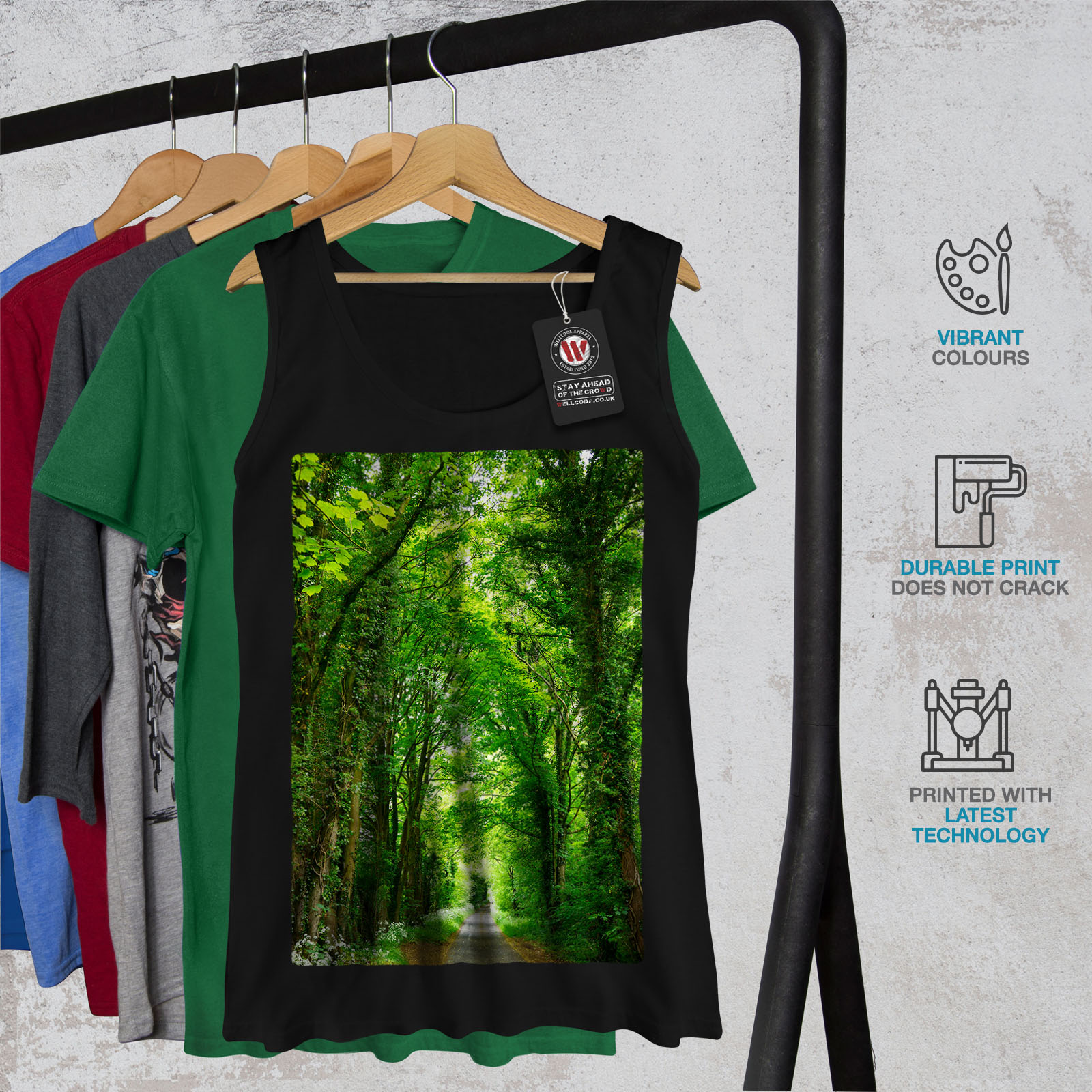 Venice Casual Jumper wellcoda Green Forest Road Mens Sweatshirt