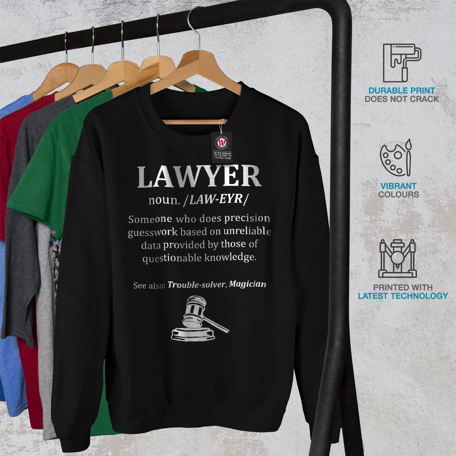 Wellcoda Lawyer Dictionary Mens Sweatshirt, Definition Casual Pullover
