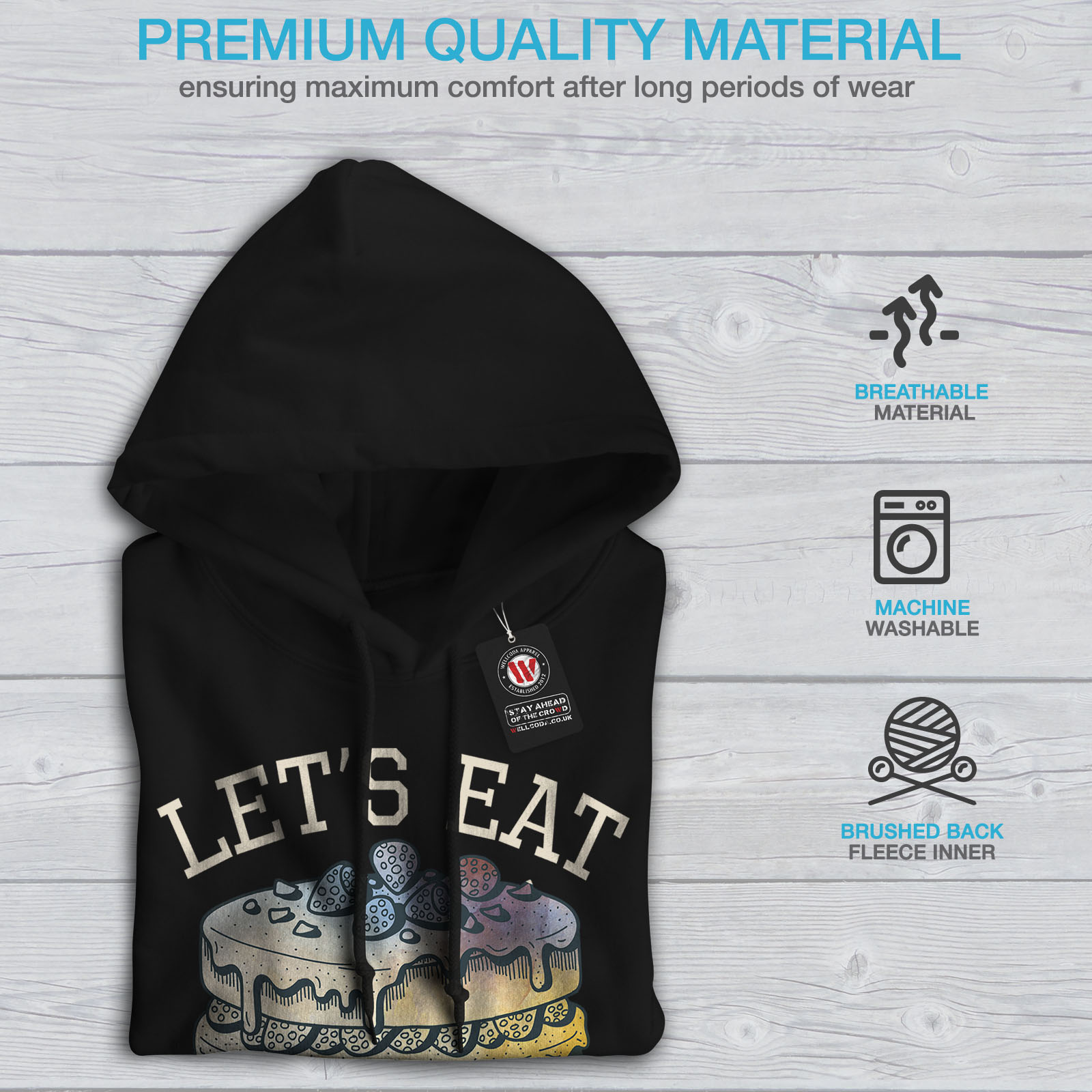 Wellcoda Birthday Cake Mens Hoodie, Occasion Funny Casual Hooded