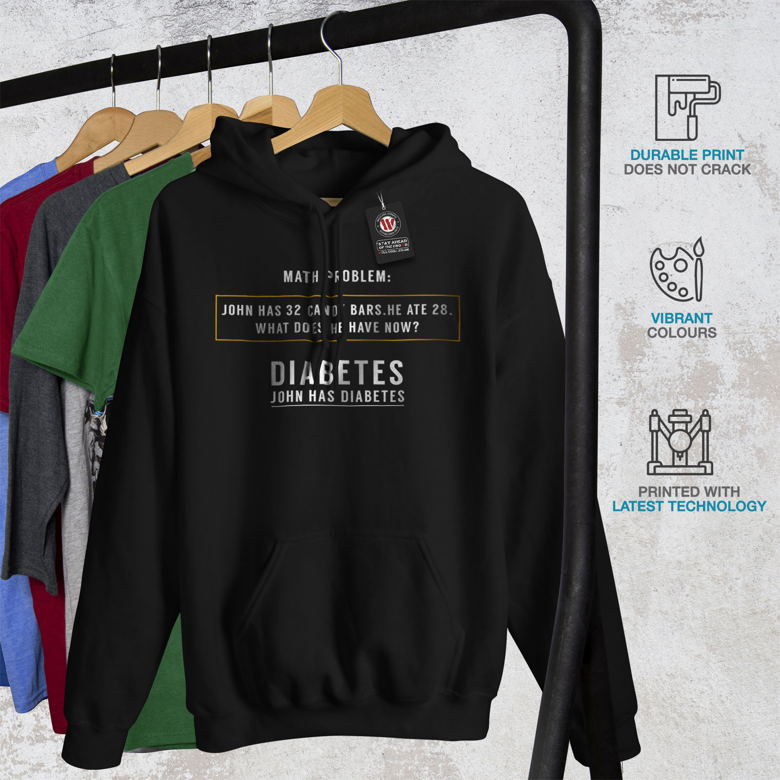 Sweatshirt Hooded Black Mens Sarcastic Hoodie Wellcoda Casual Math Problem W0wqWSnA