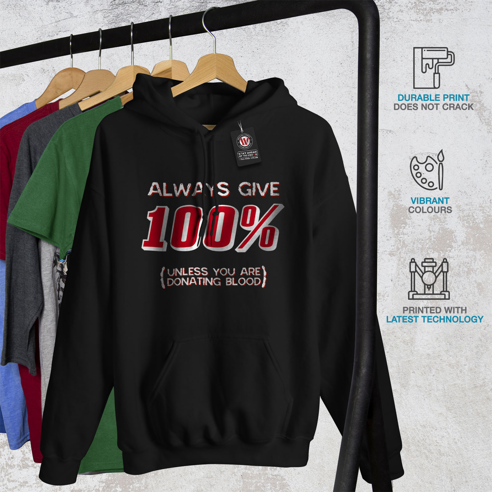 cappuccio Give Mens Felpa cappuccio Give Casual nera 100 Wellcoda Joke con Funny Felpa con 7qwdt4xa