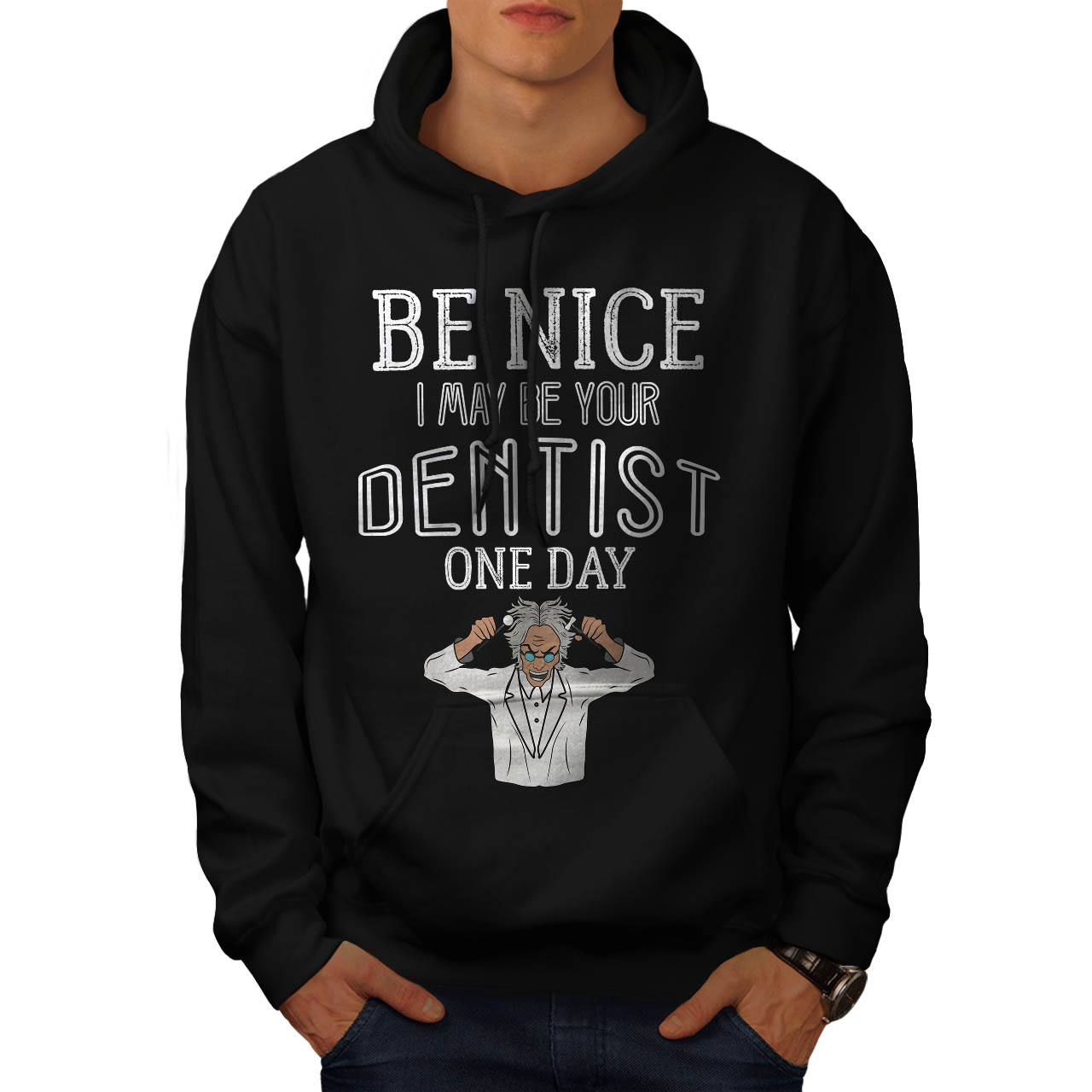 divertente Casual Felpa Con Cappuccio Wellcoda Uomo Felpa con cappuccio