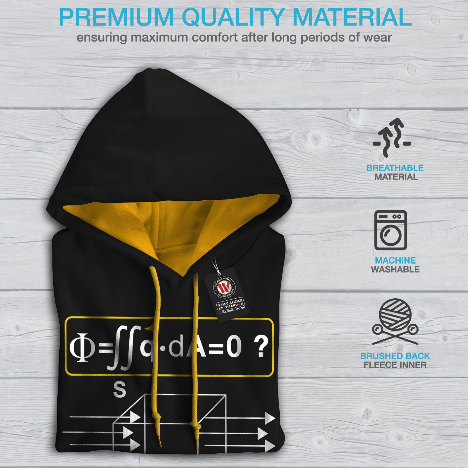 No Maglia Flx a Wellcoda Given cappuccio uomo con oro casual contrasto nera Scienza cappuccio Felpa CwxUzdx