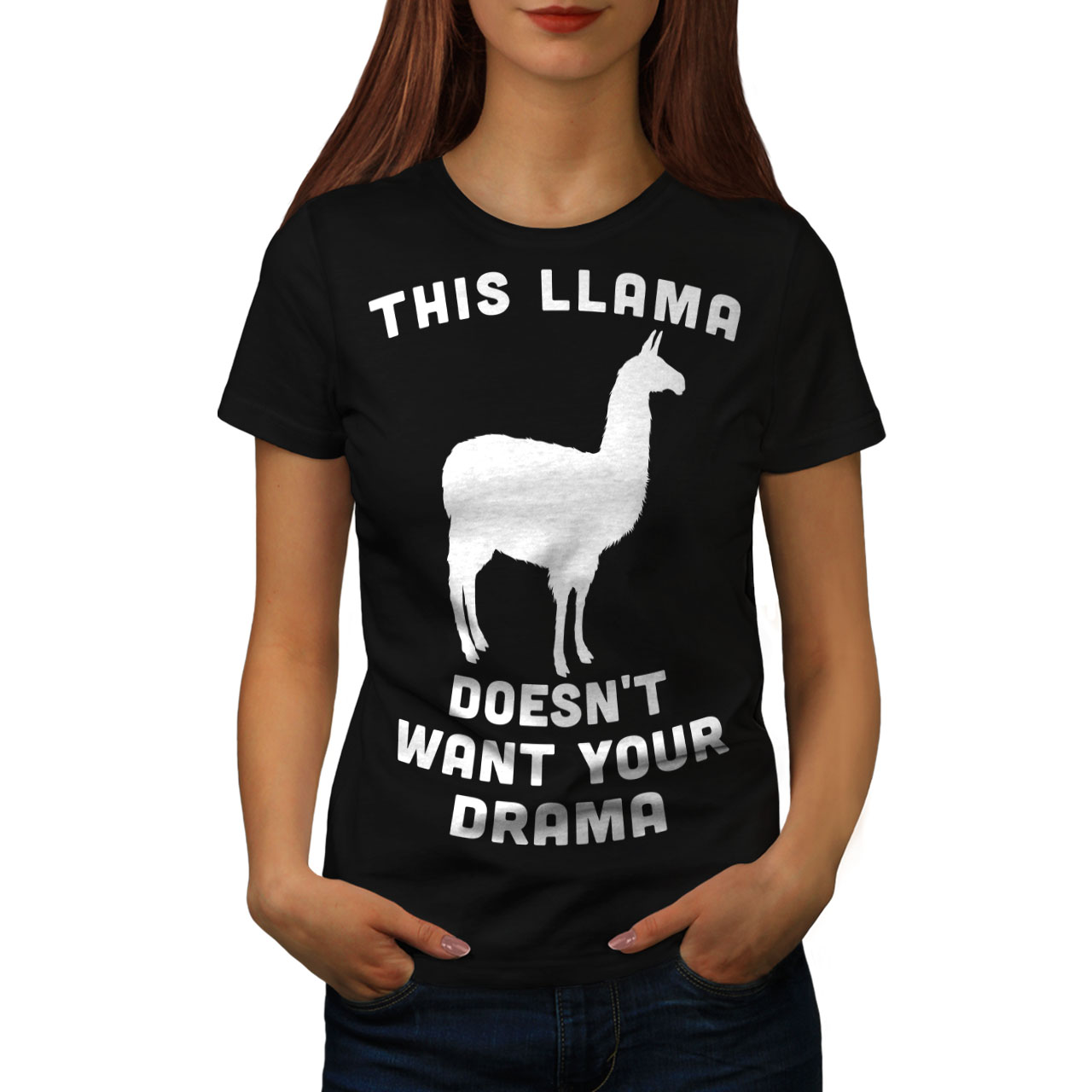 Funny Tee Shirts For Women Llama Drama Women/'s T-Shirt