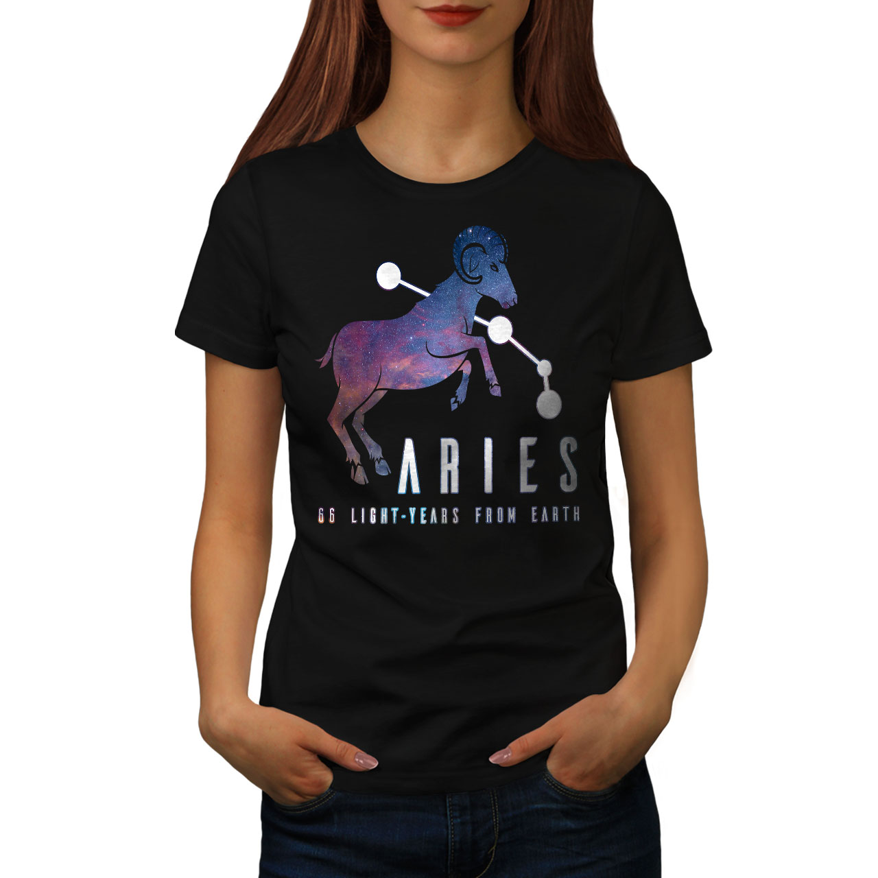 Wellcoda Aries Zodiac Sign Womens Horoscope Casual Design Tee | eBay